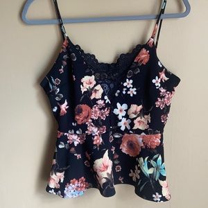 Charlotte Russe Floral Peplum Top XL